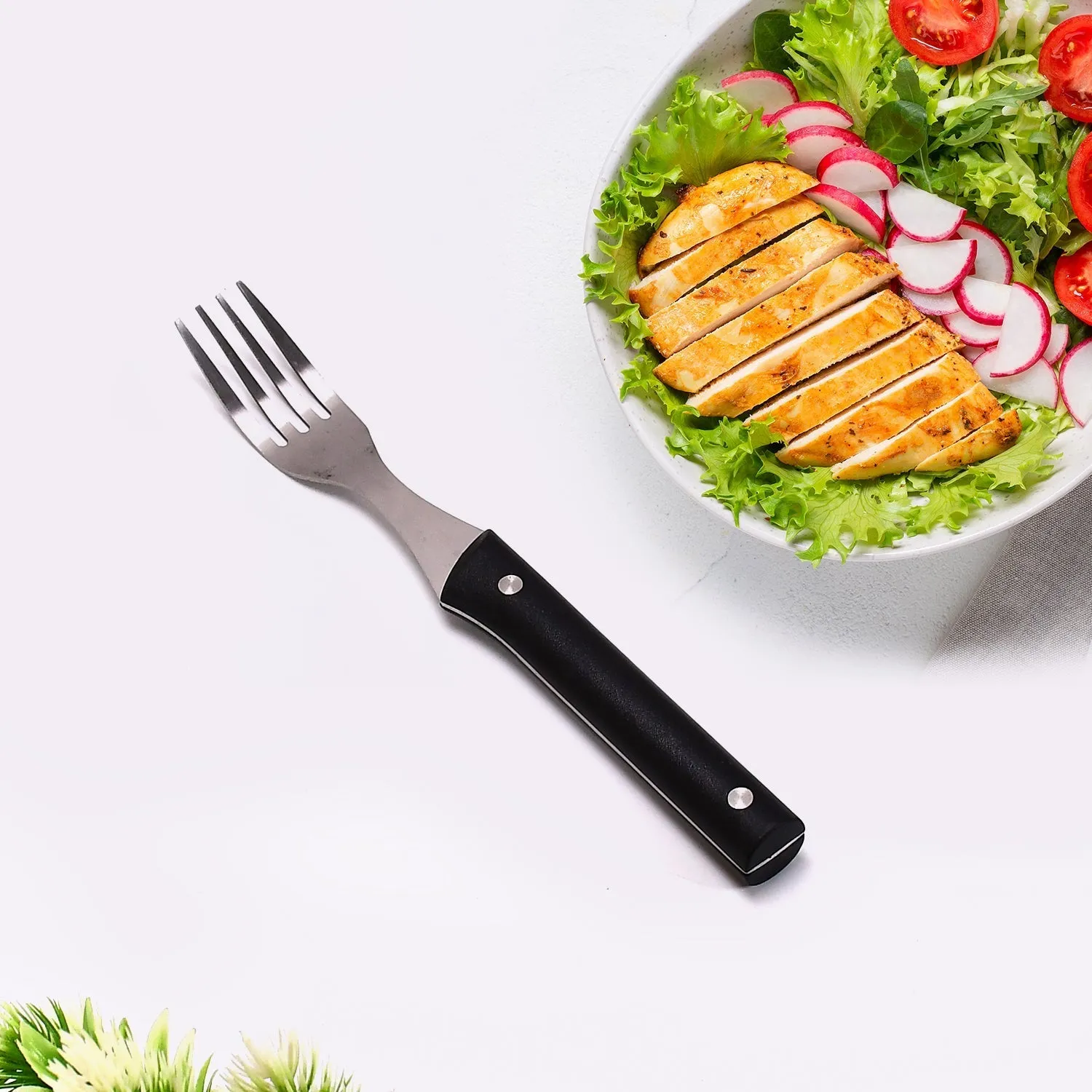 2637 Stainless steel fork with comfortable grip dining fork (1pc)