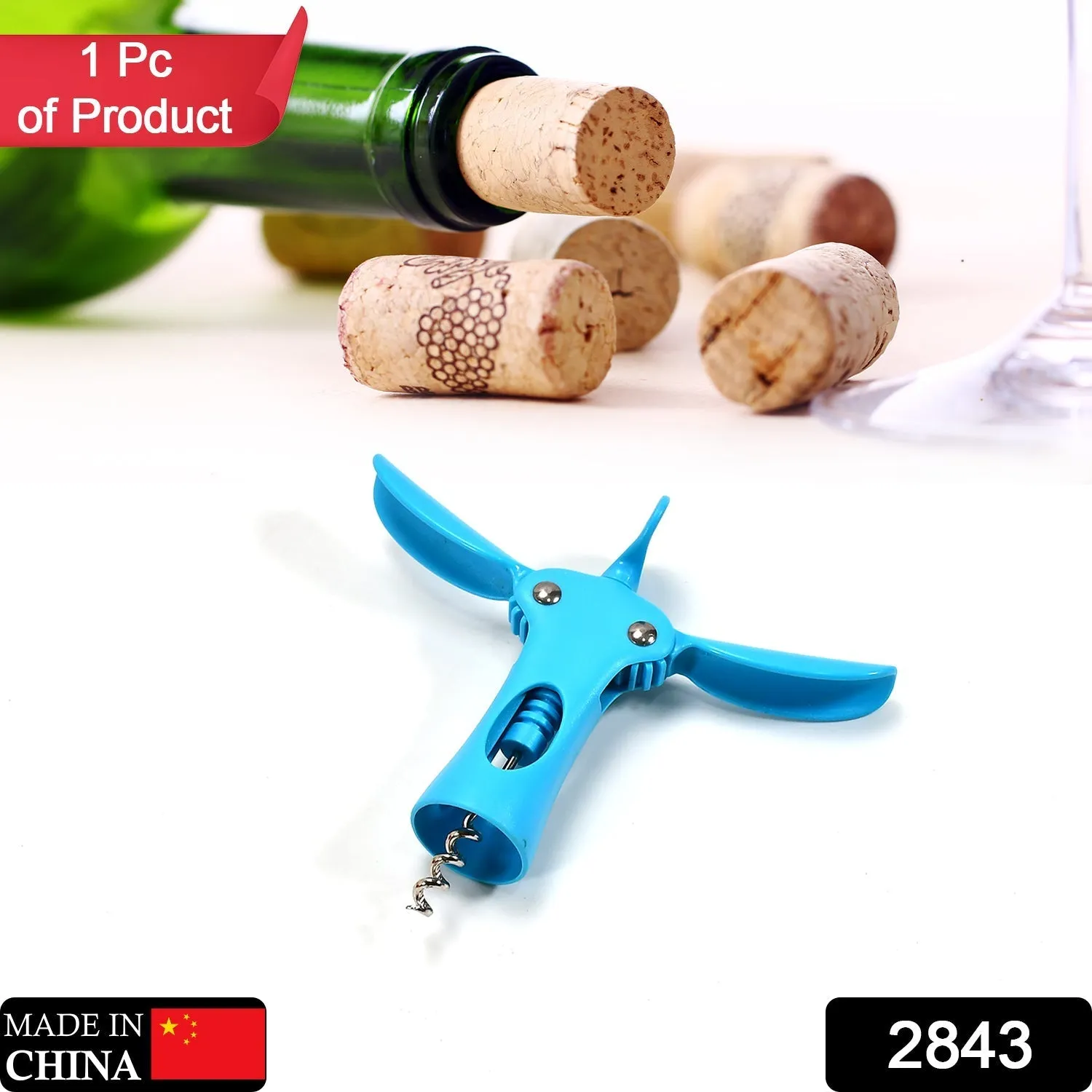 2843 Plastic Wing Corkscrew Wine Bottle Opener Simple and Stylish Wing Corkscrew Used in Kitchen Restaurant Bar