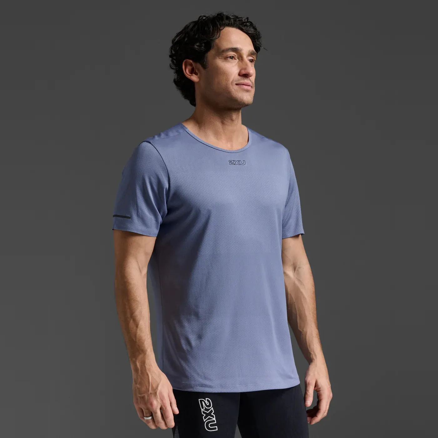 2XU Light Speed Tech Tee | Blue Stone / Black Reflective | Mens