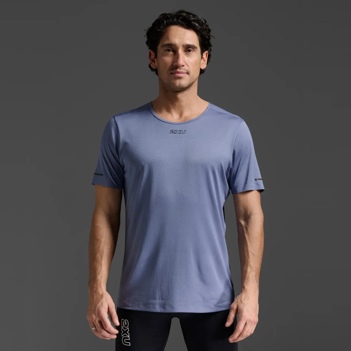 2XU Light Speed Tech Tee | Blue Stone / Black Reflective | Mens