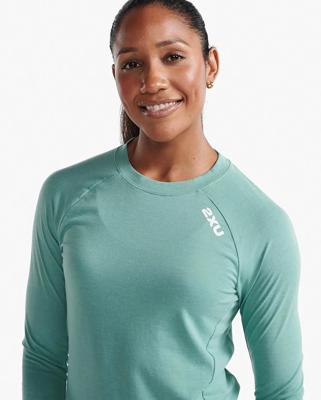 2XU Womens Ignition Base Layer Long Sleeve Tee - Raft/White Reflective