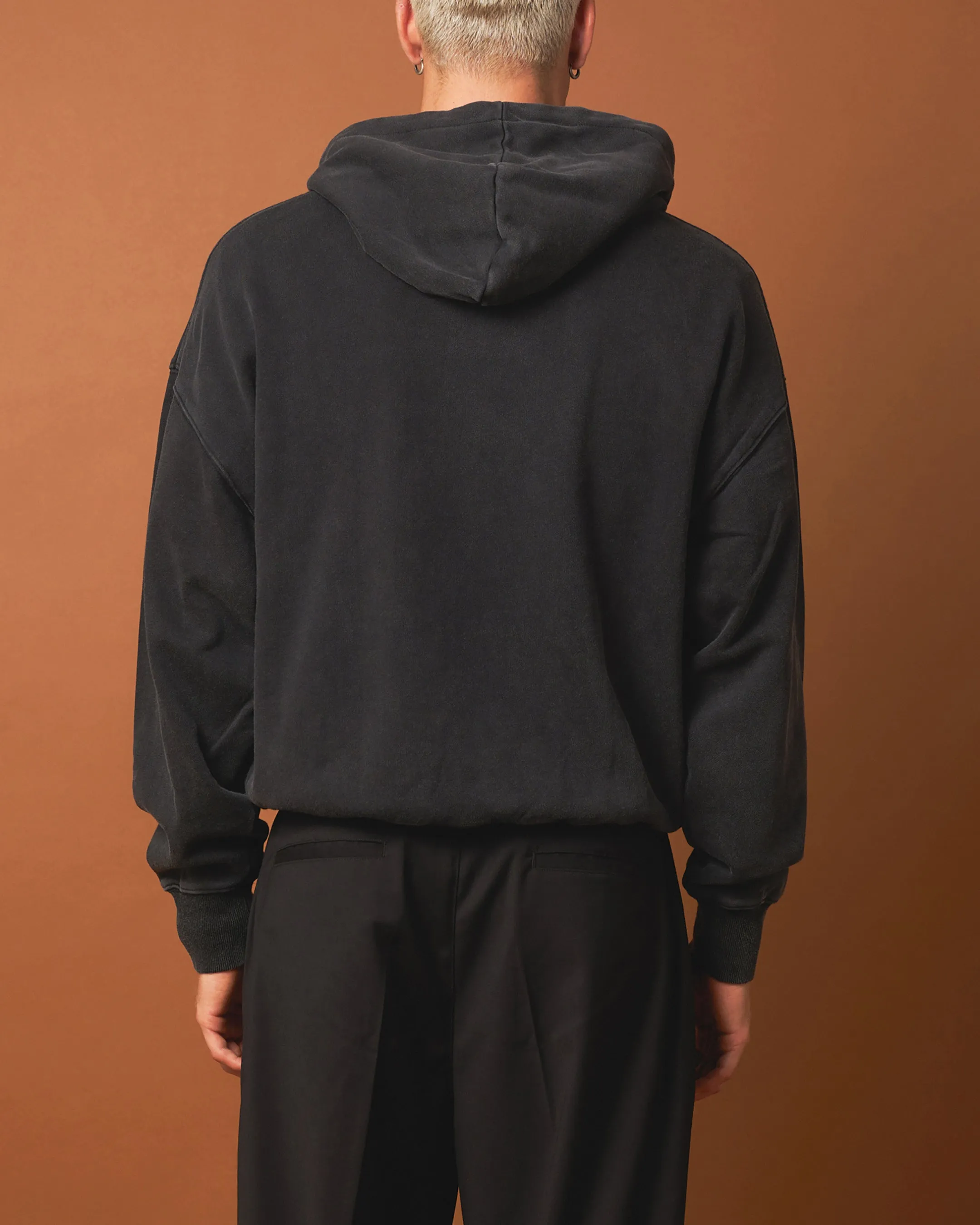 404 Bottom Zip Form Hoodie Washed Charcoal