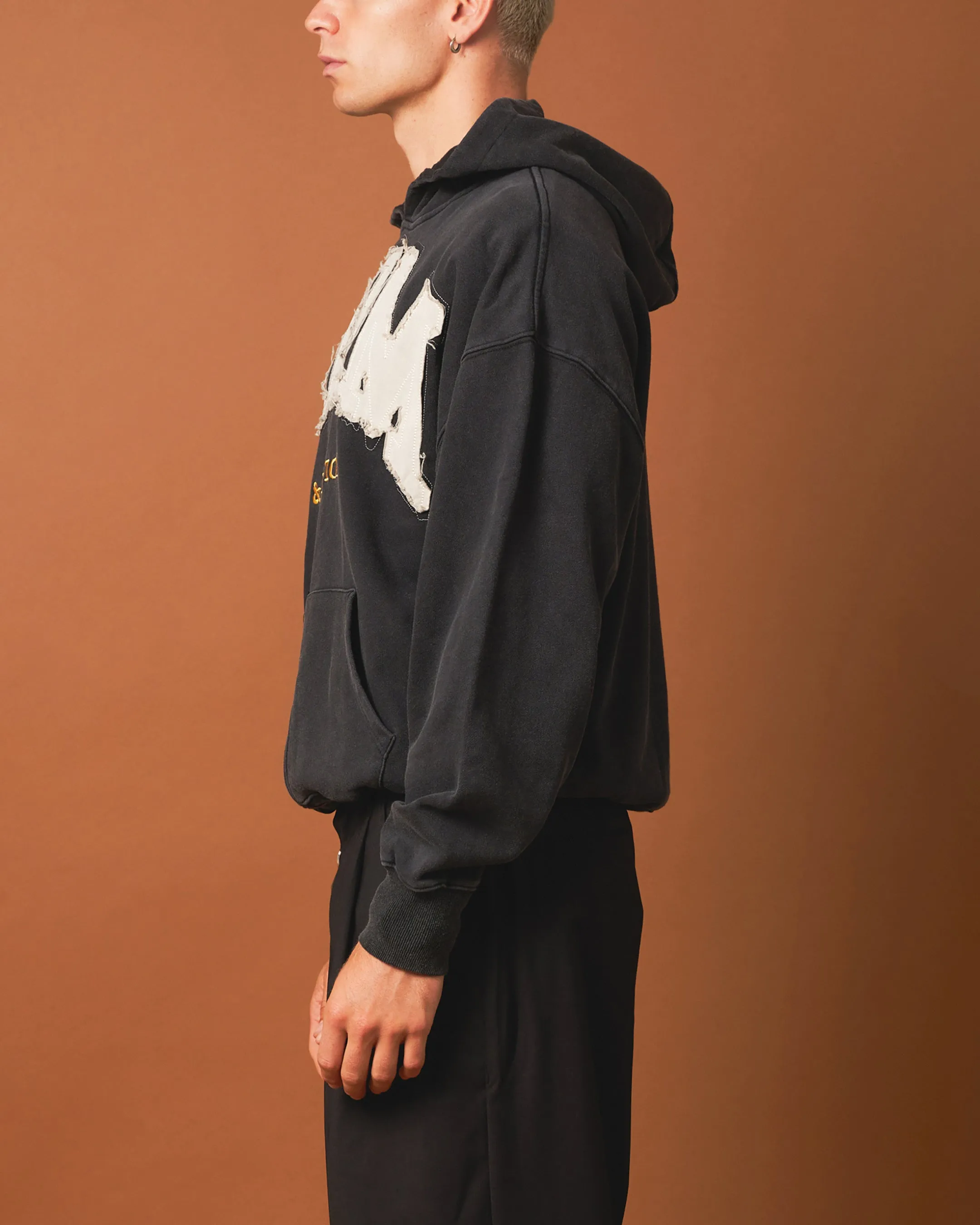 404 Bottom Zip Form Hoodie Washed Charcoal