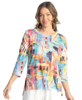 44-1841  Women's top Burnout Hi-Lo Tunic Top LuLu