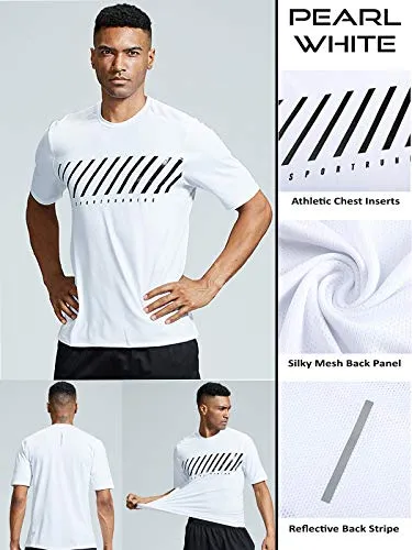 5 Pack Men’s Active Quick Dry Crew Neck T Shirts | Athletic Running Gym Workout Short Sleeve Tee Tops Bulk (Edition 2, Large)