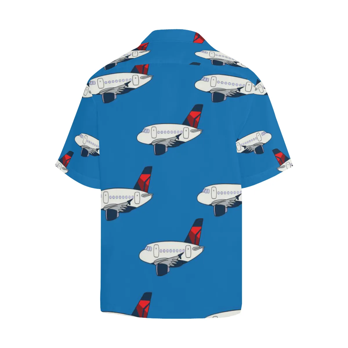 A320 DELTA NAVY BLUE HAWAIIAN SHIRT