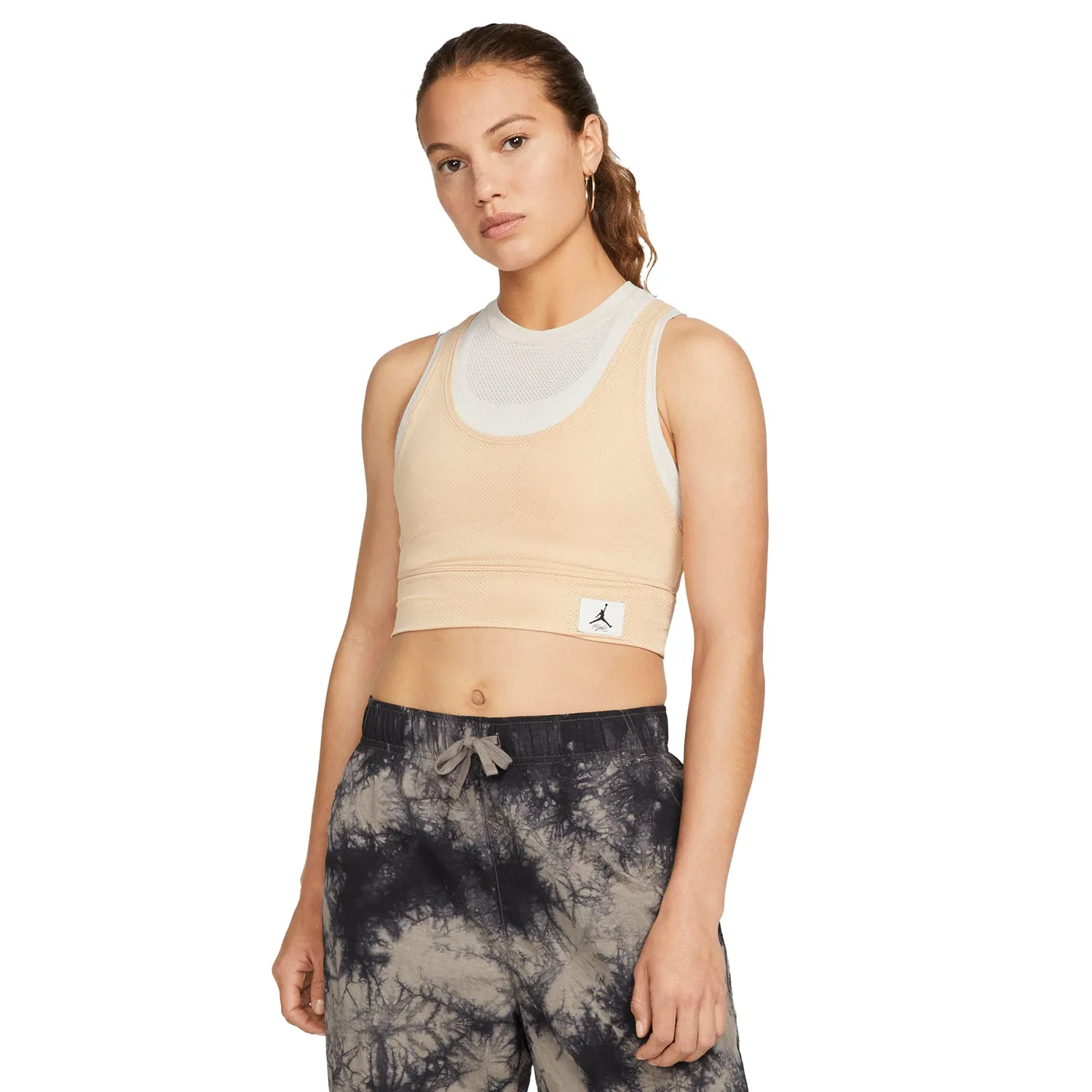 Air Jordan Essentials Women's Crop Top White Onyx-Light Orewood Brown