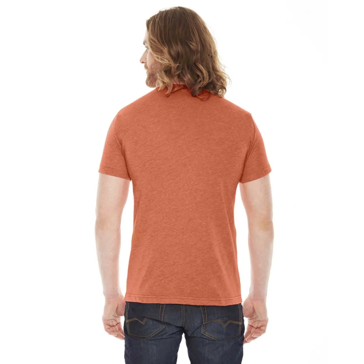 American Apparel Unisex Heather Orange 50/50 Short Sleeve Tee