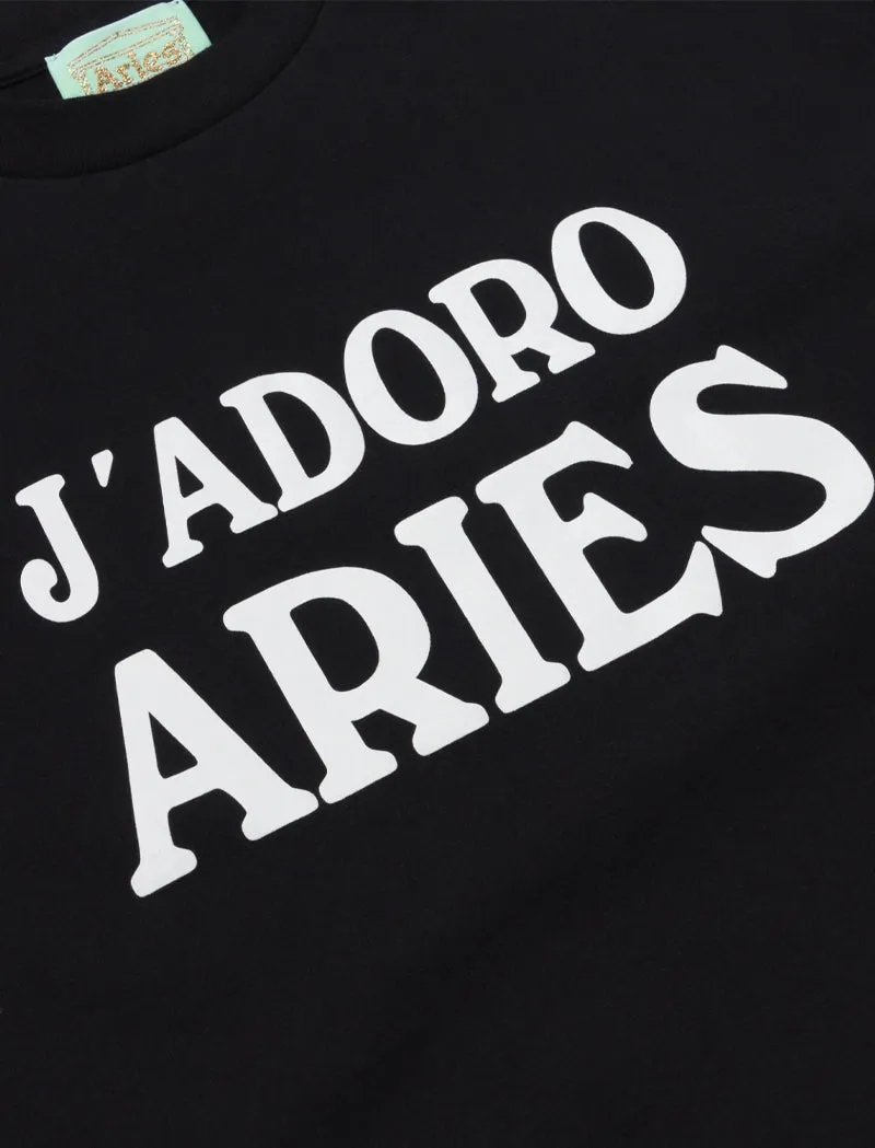 Aries Womens J'Adoro Aries SS Tee Baby Black