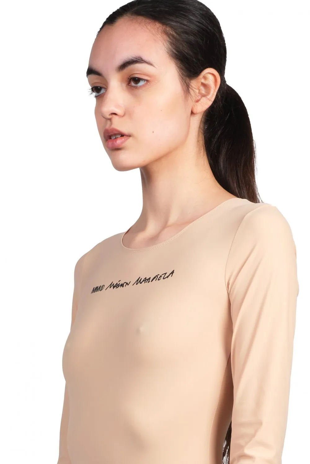 Beige Logo Bodysuit