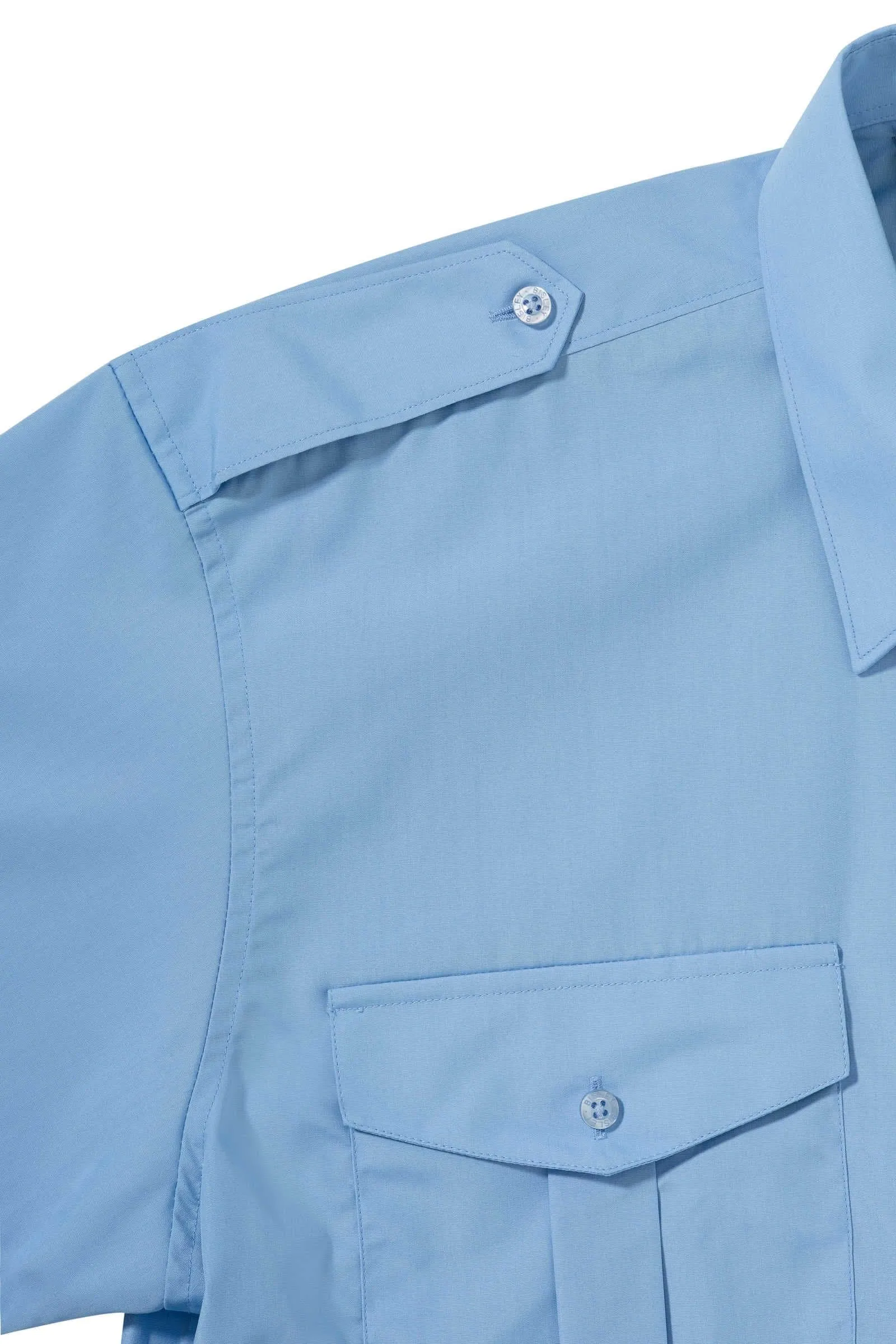 Bisley Epaulette Shirt - Short Sleeve - Sky (B71526)