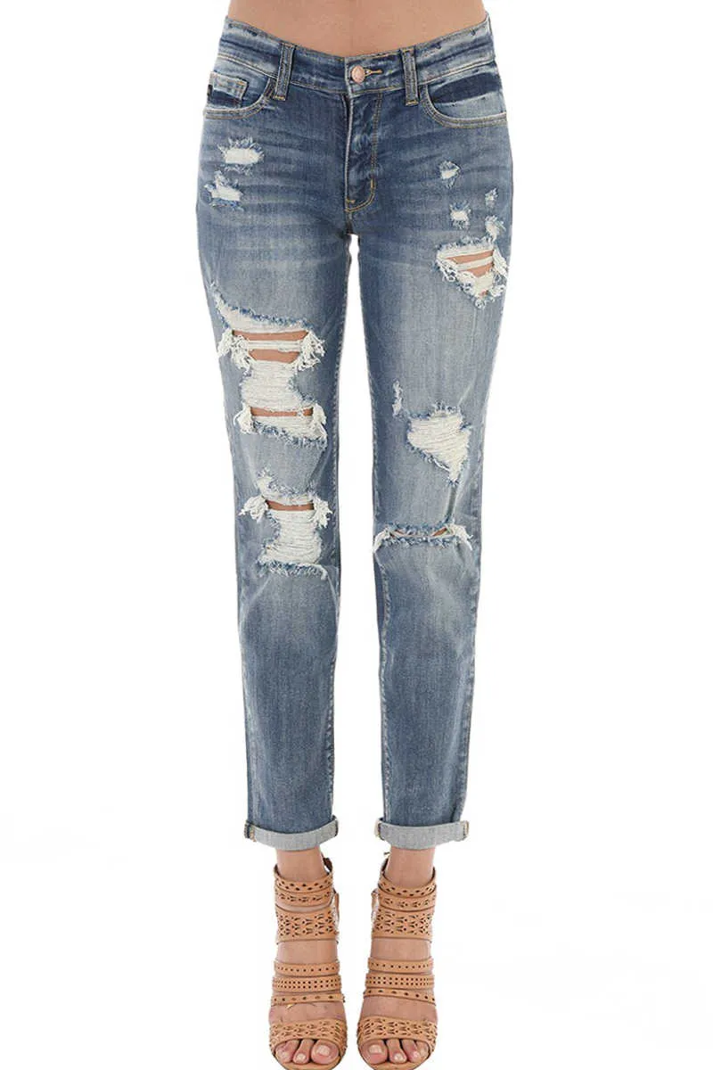 Blue Juliet - Destroyed Boyfriend Jeans