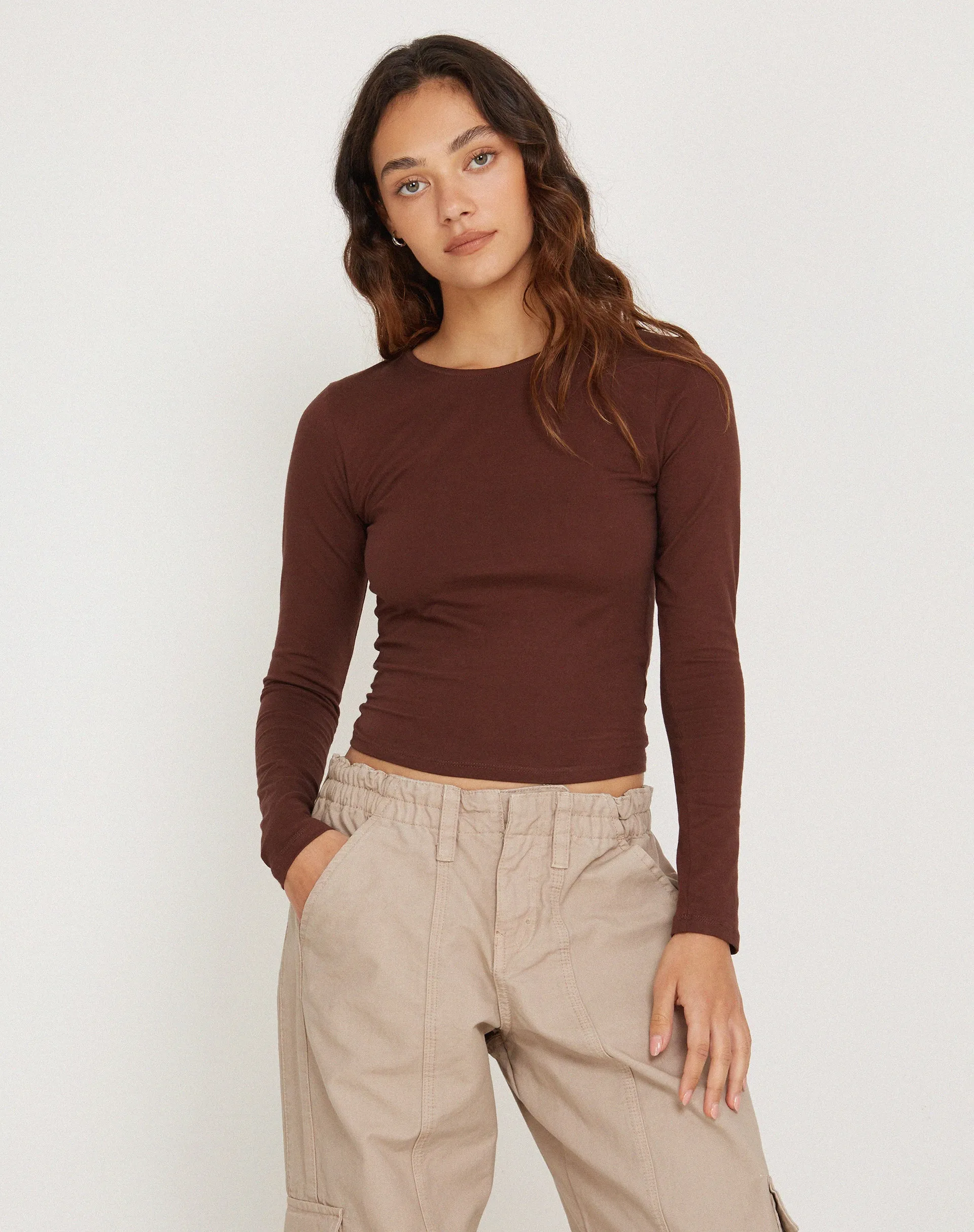 Bonja Long Sleeve Top in Seal Brown