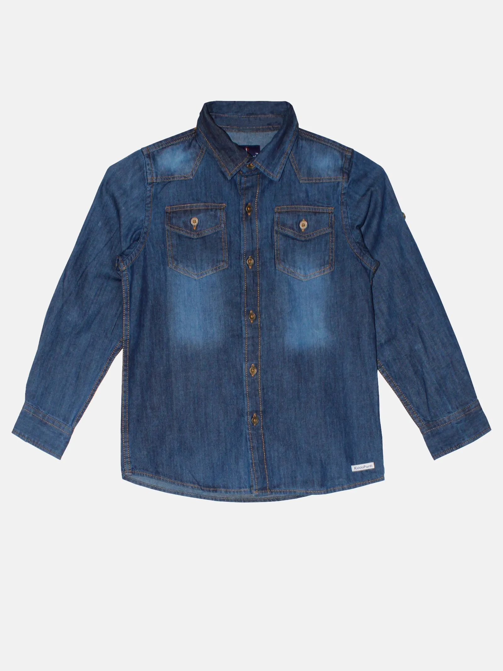 Boys Double Pocket Denim Shirt