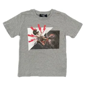 Boys Grey Cotton Motorbike Print T-Shirt