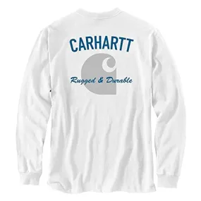 Carhartt 105428 Men's 105428 Relaxed Fit Heavyweight Long-Sleeve Pocket Durable Graphi - 2X-Large Tall - White