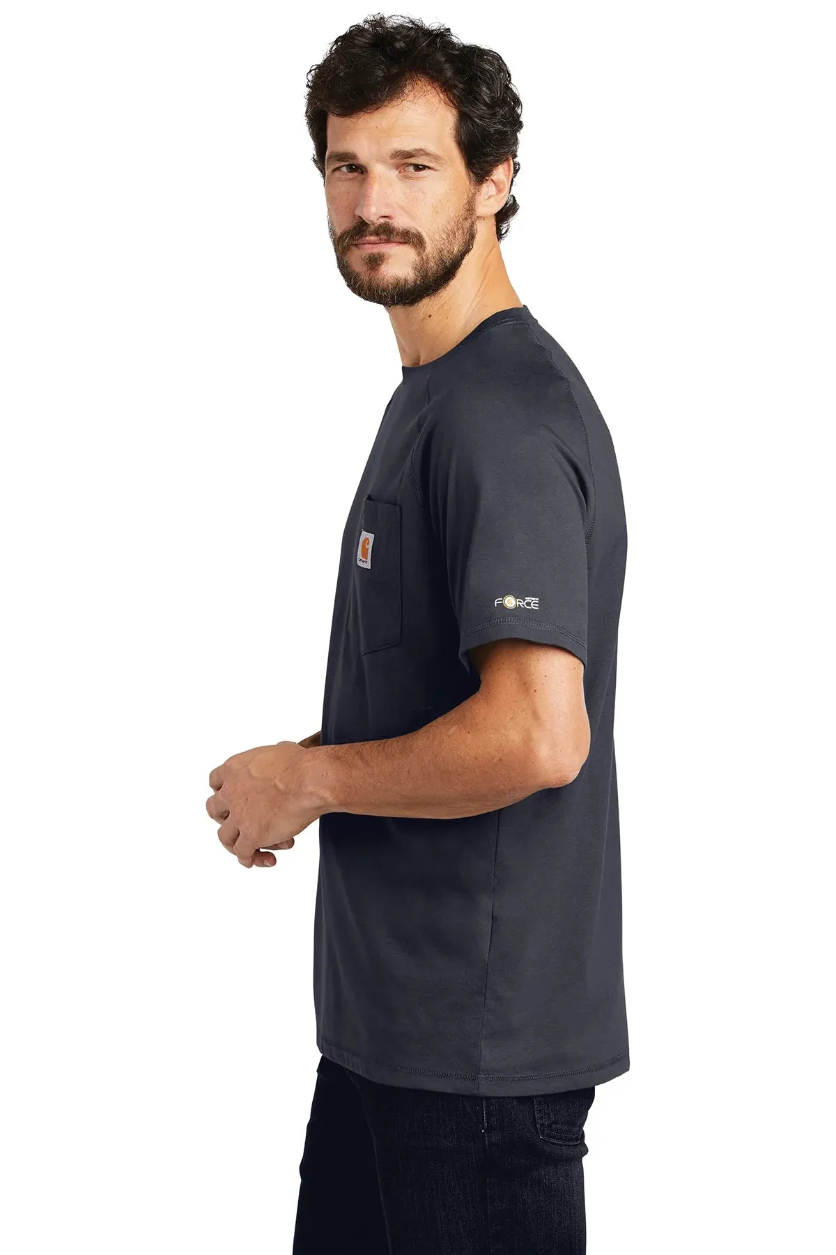 Carhartt Force Cotton Delmont Custom T-Shirts, Navy