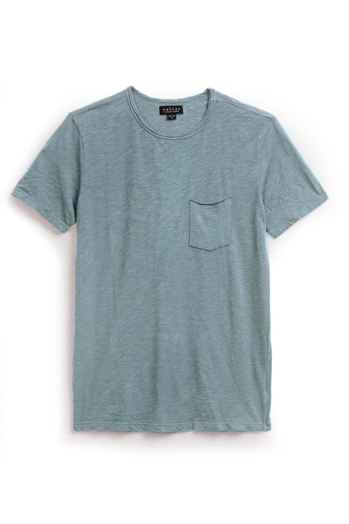 CHAD RAW EDGE COTTON SLUB POCKET TEE