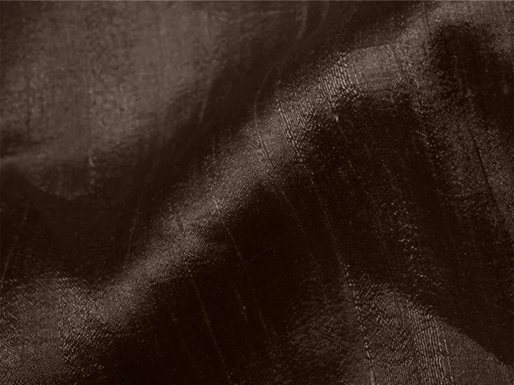 Chocolate Brown Plain Bangalore Raw Silk Fabric