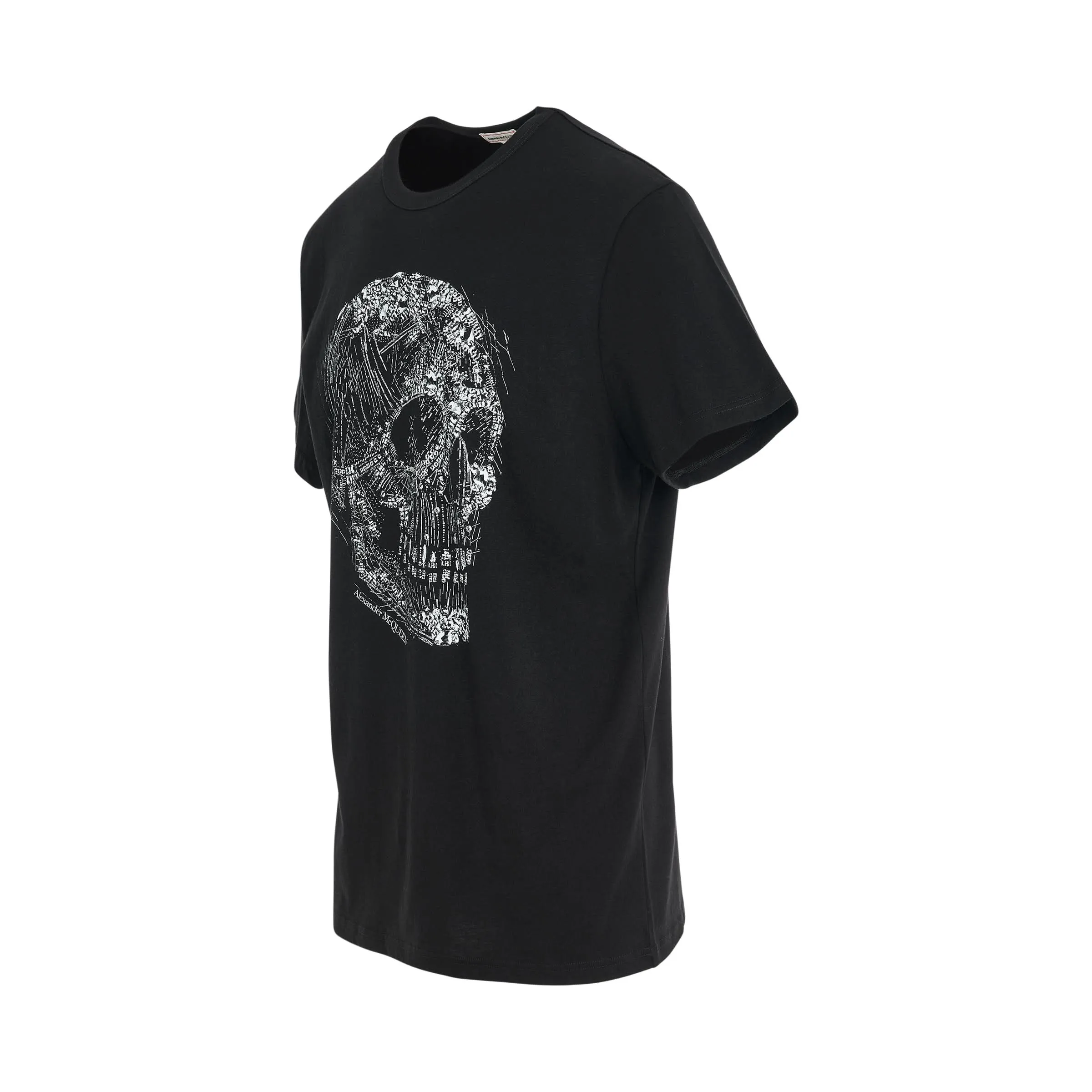 Crystal Skull Print T-Shirt in Black/White