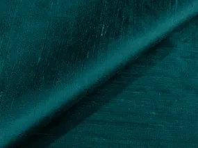 Deep Teal Plain Bangalore Raw Silk Fabric