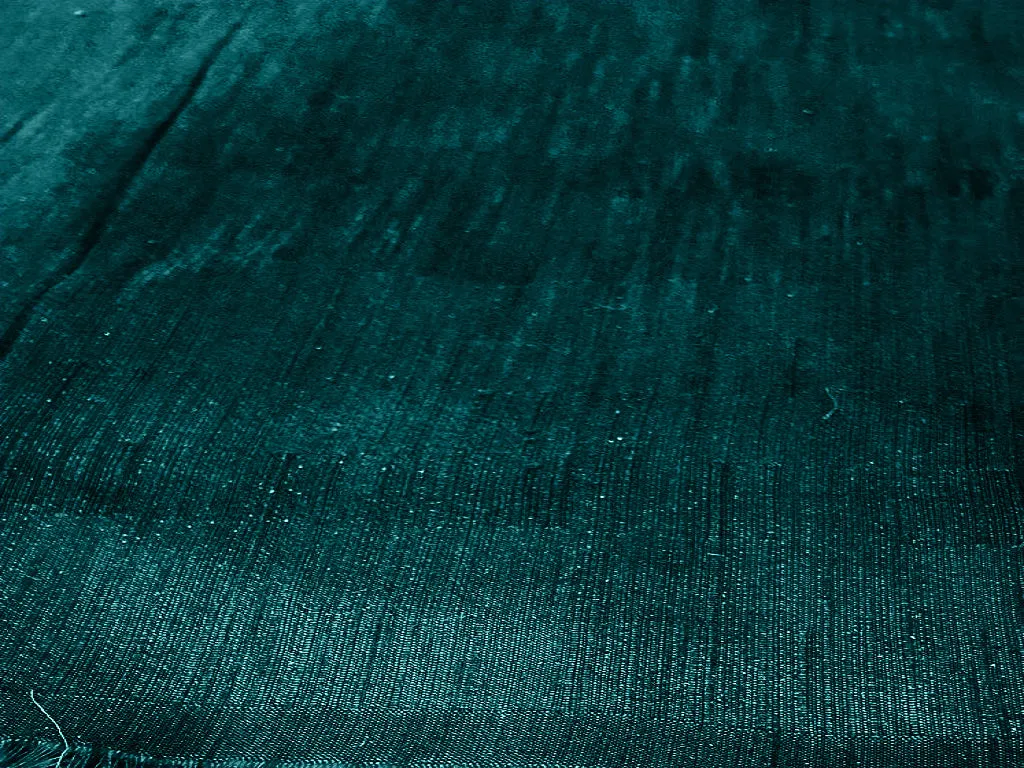 Deep Teal Plain Bangalore Raw Silk Fabric