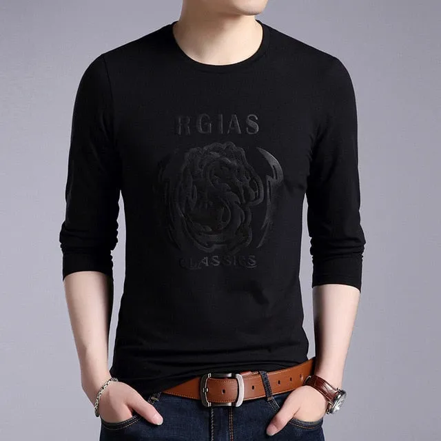 Dragon Printed Cool Trendy Cotton Long Sleeve Shirt