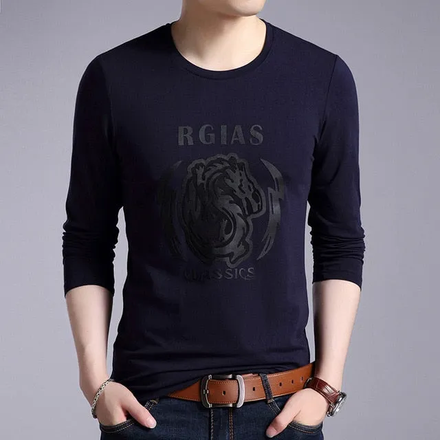 Dragon Printed Cool Trendy Cotton Long Sleeve Shirt