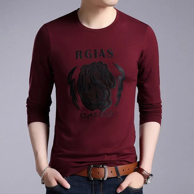 Dragon Printed Cool Trendy Cotton Long Sleeve Shirt