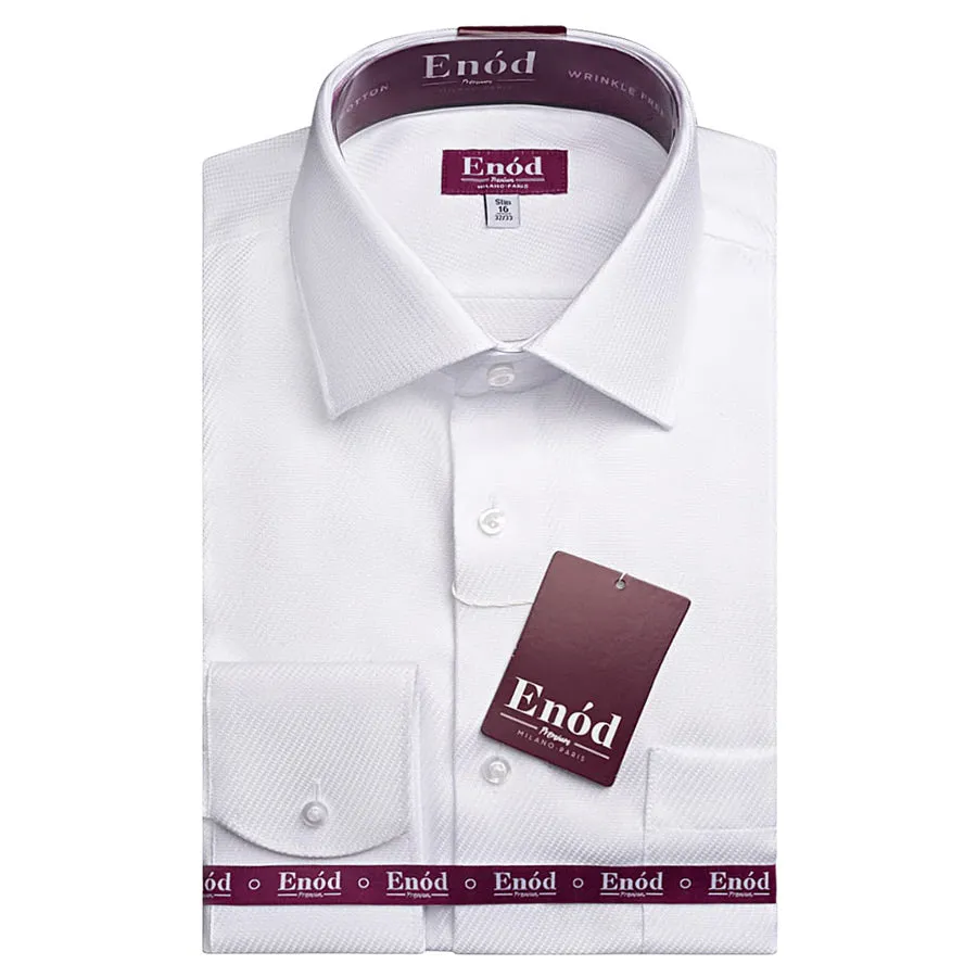 Enod Purple Label White on White 100% Cotton Slim Premium Shirt #19