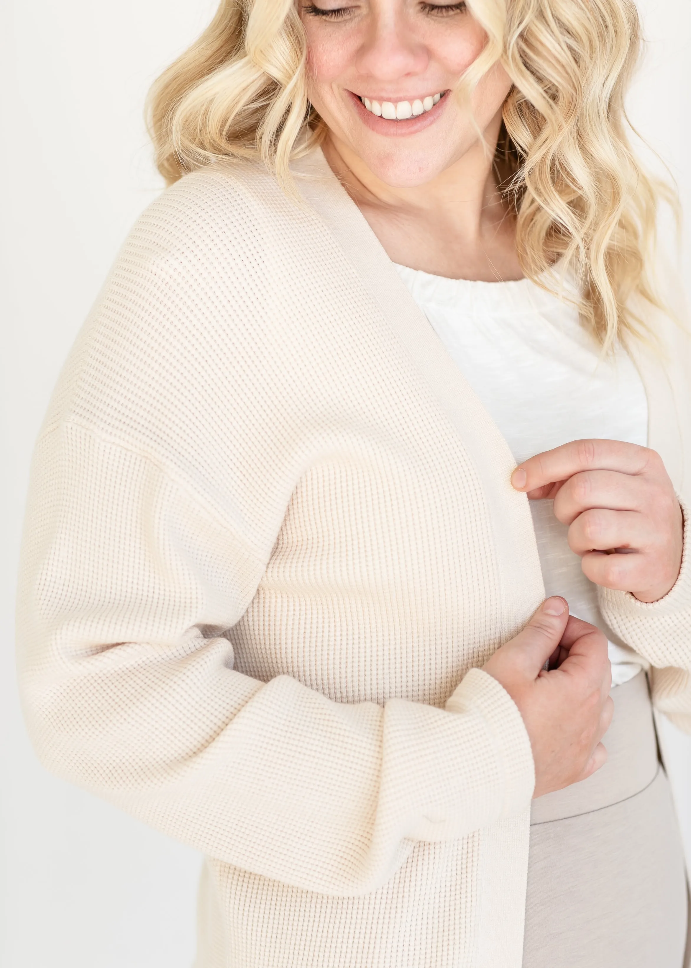 Essential Waffle Knit Cardigan - FINAL SALE