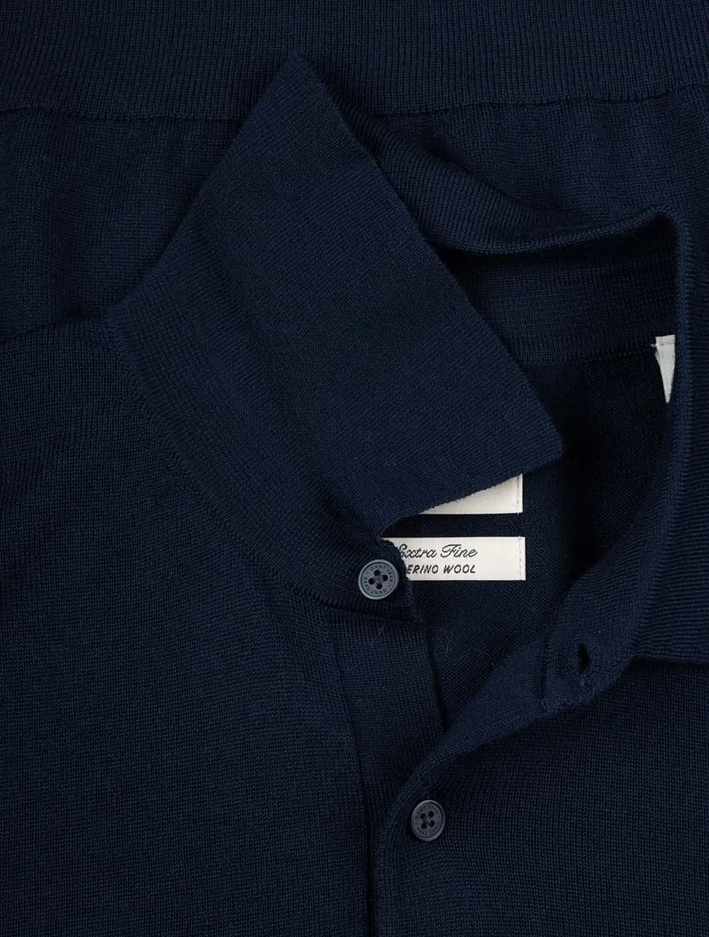 Extra Fine Merino Wool Polo Marine