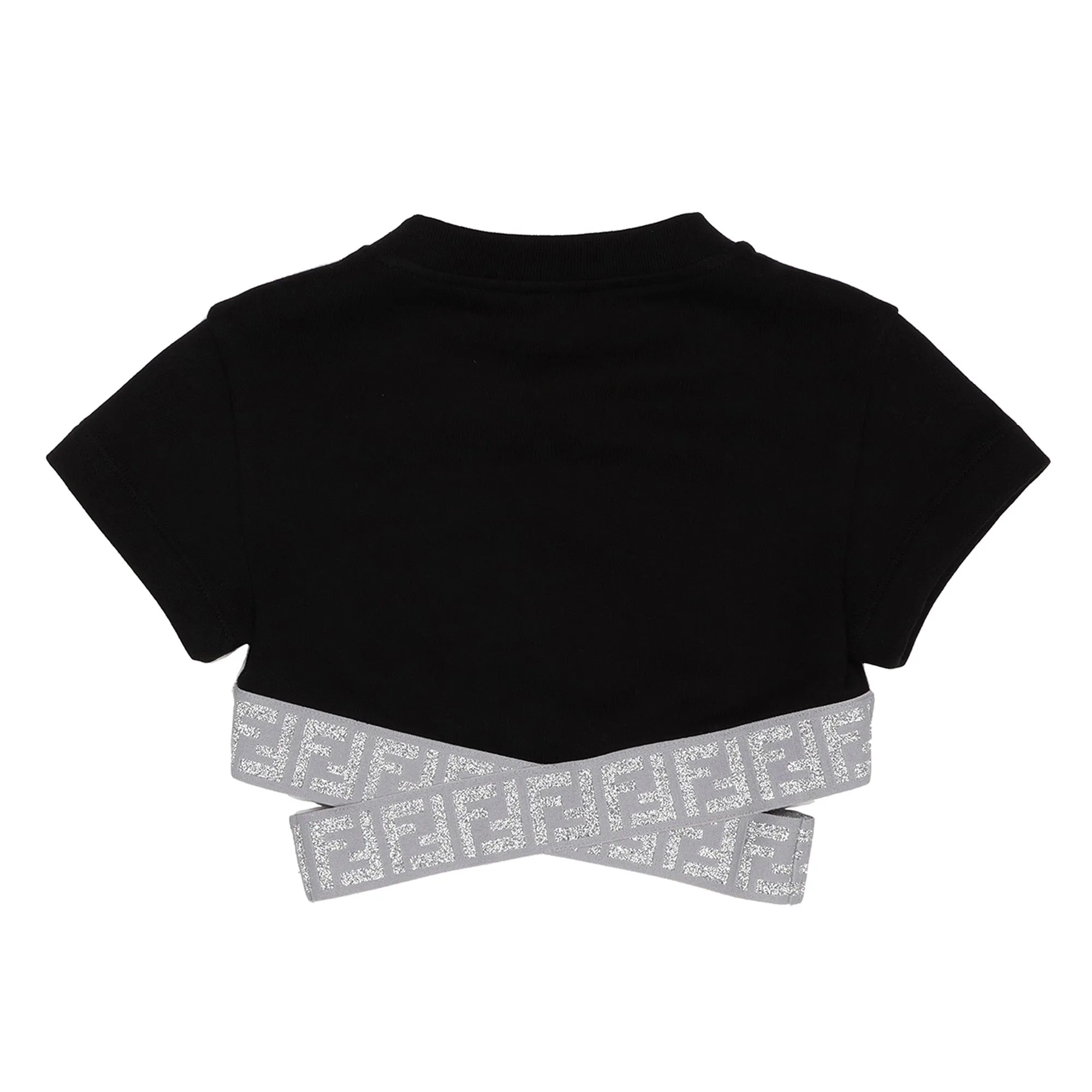 Fendi Black & Silver Crop Top