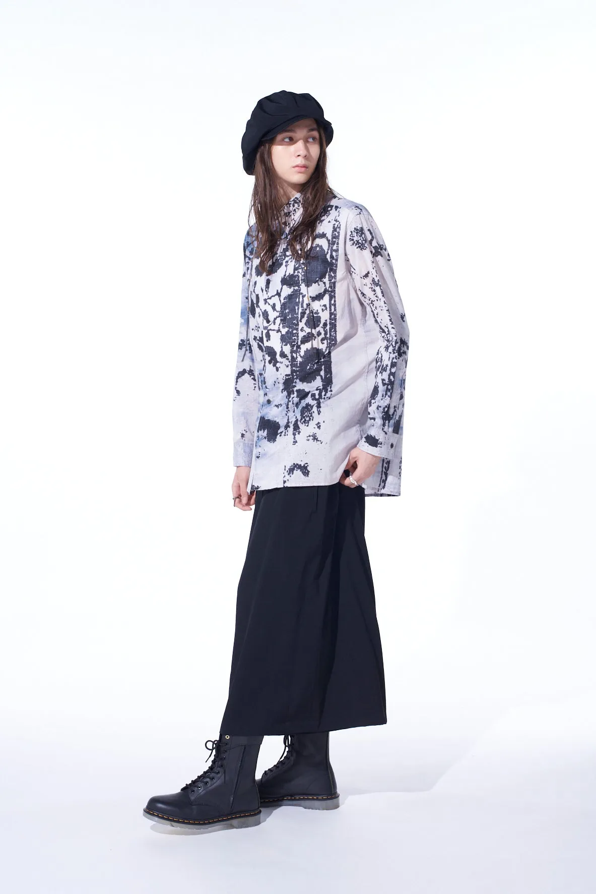 FLORAL PRINT LOOSE-FIT REGULAR COLLAR SHIRT