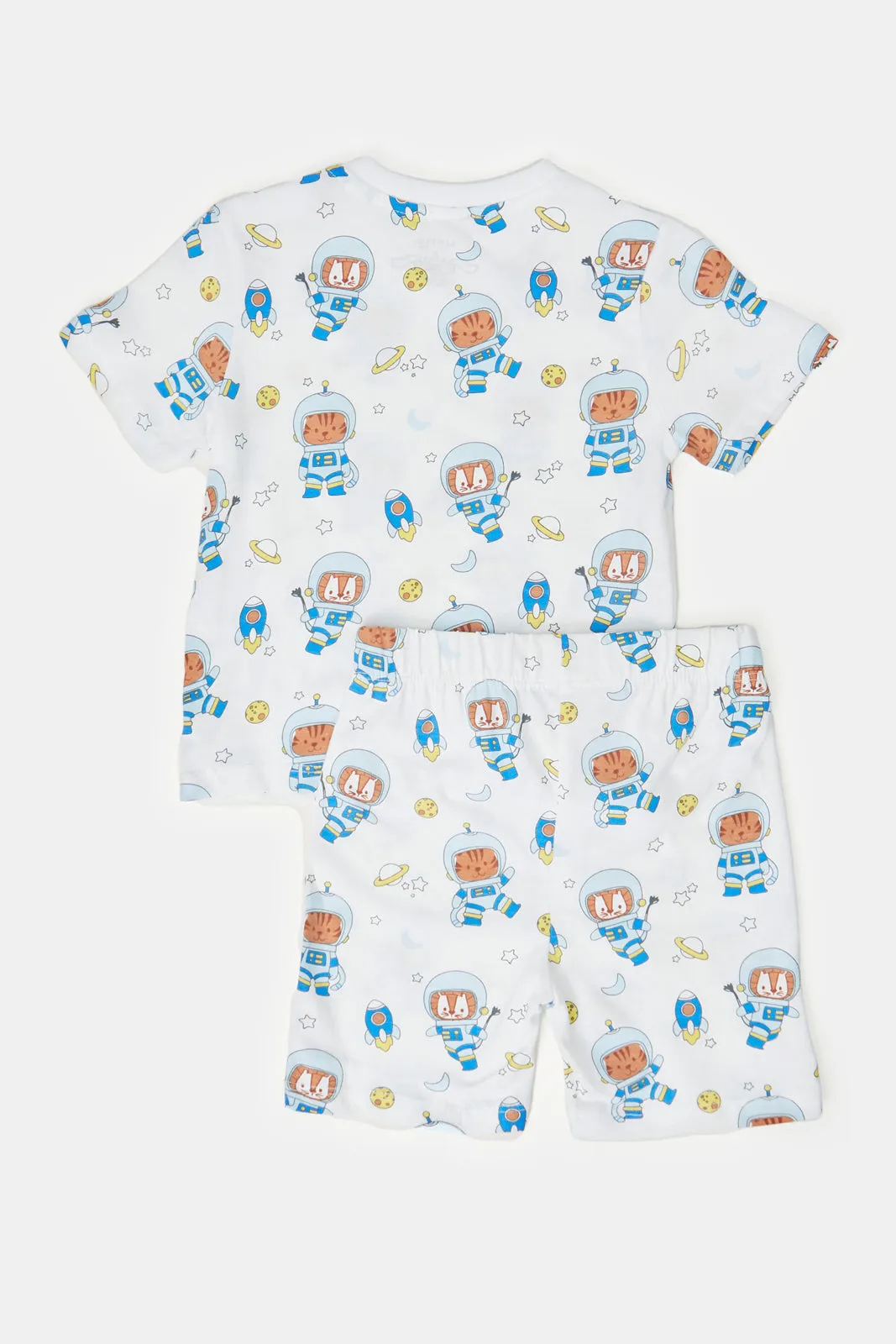 Infant Boys Grey And Navy Space Pyjama Set (4 Piece)