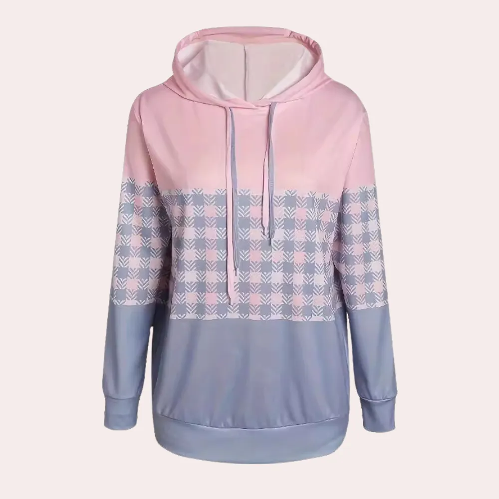 Ivyshape | Comfortable Checked Sweatshirt for Women