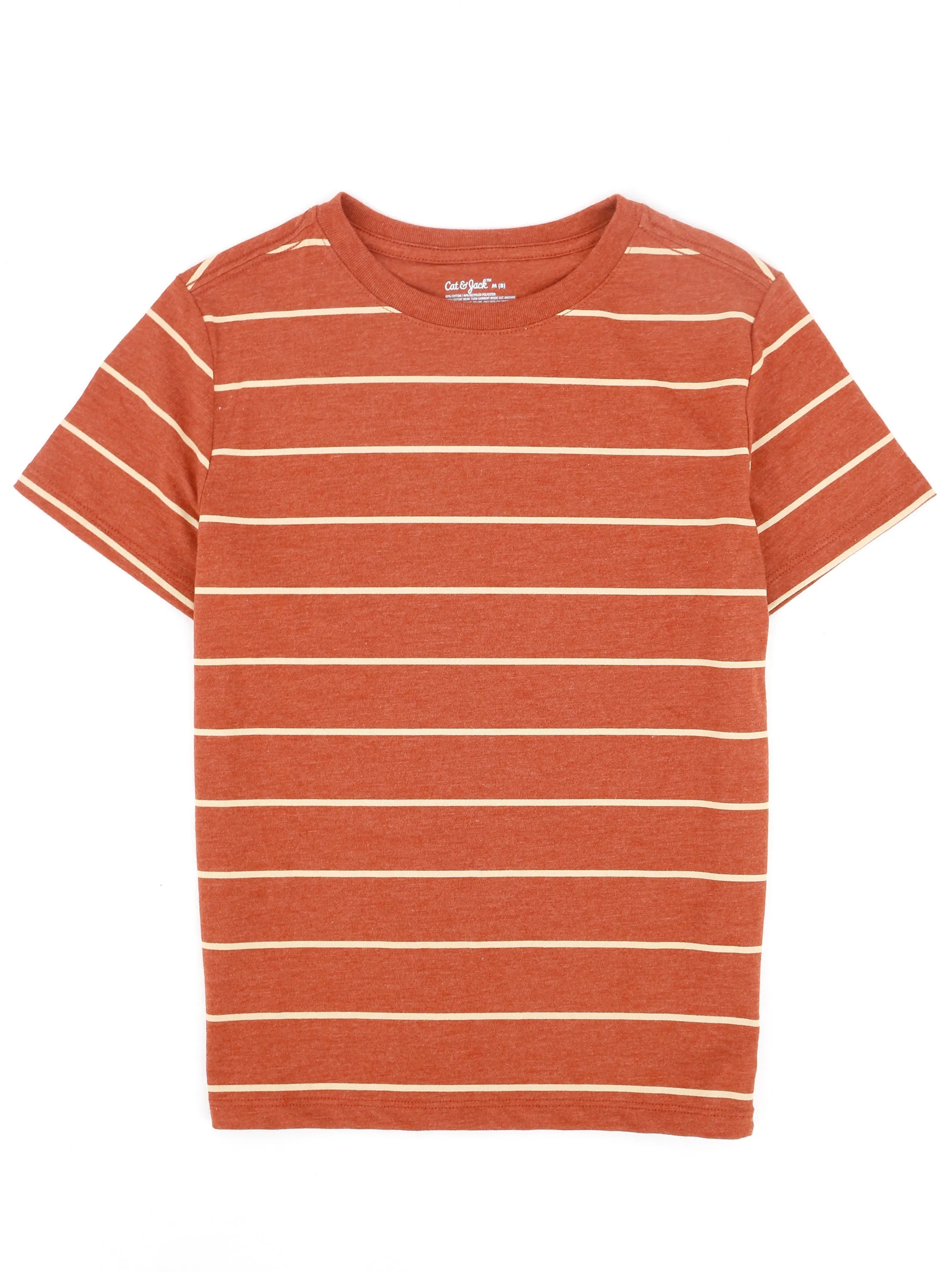 Kid's Boy Striped T-Shirt,Warm Orange