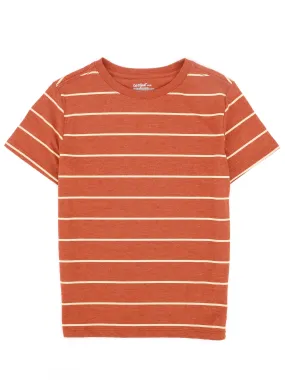 Kid's Boy Striped T-Shirt,Warm Orange