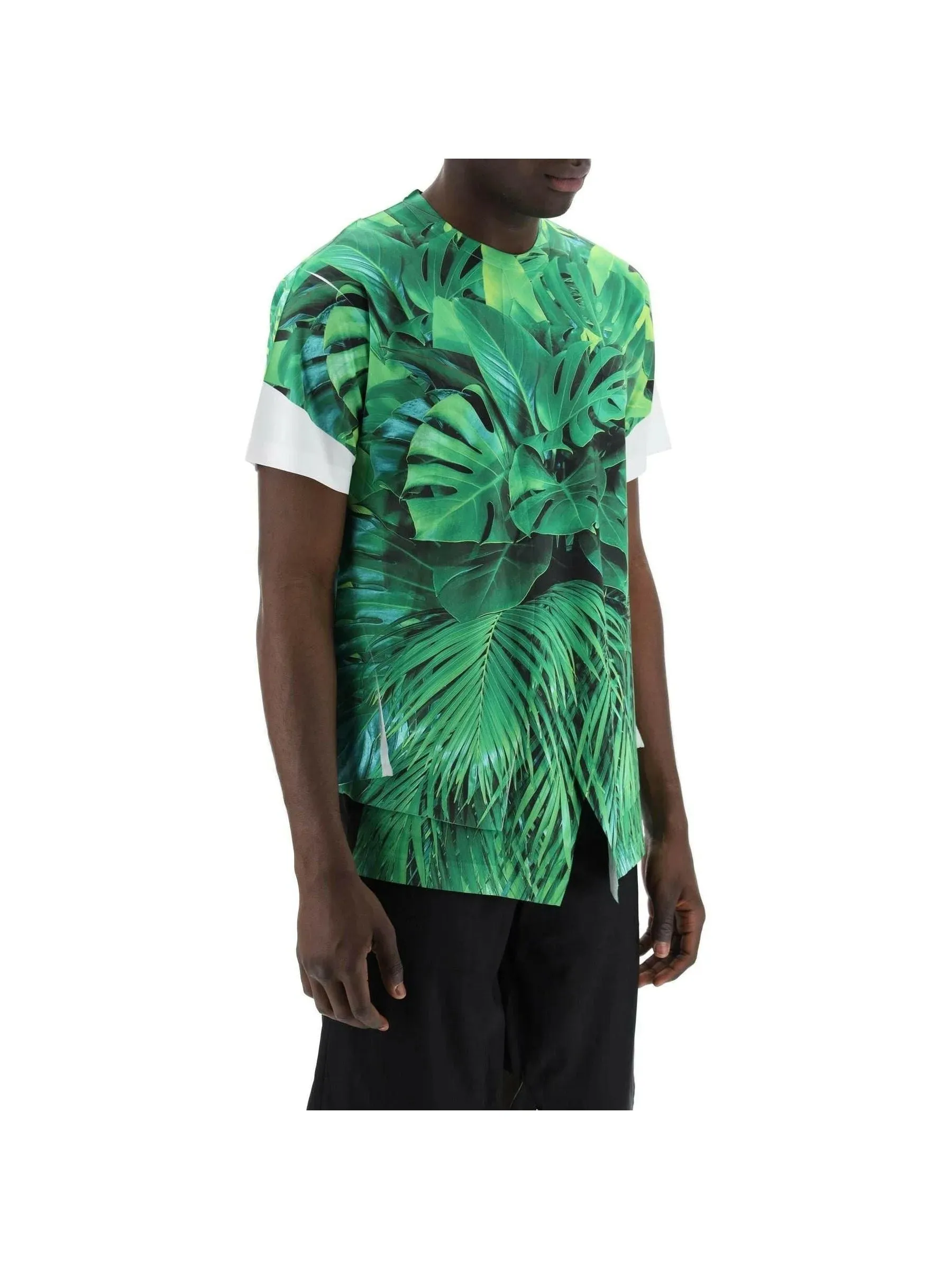 Leaf Print Jersey T-Shirt