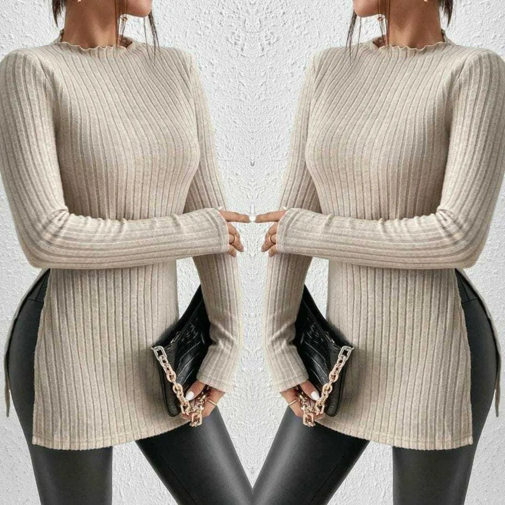 Lottie Long Sleeve Slit Detailed Knitwear Jumper