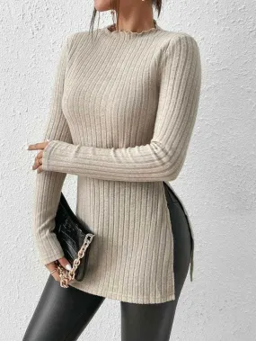 Lottie Long Sleeve Slit Detailed Knitwear Jumper