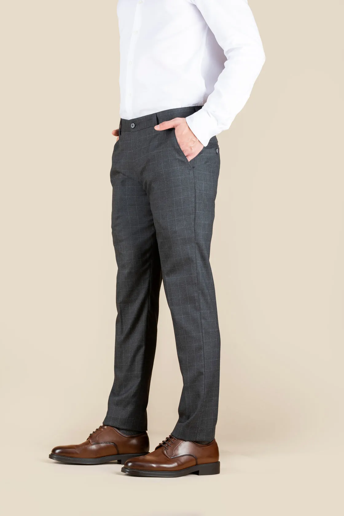 Men's Black Slim Fit Non Stretch Formal Trouser With Flat Front