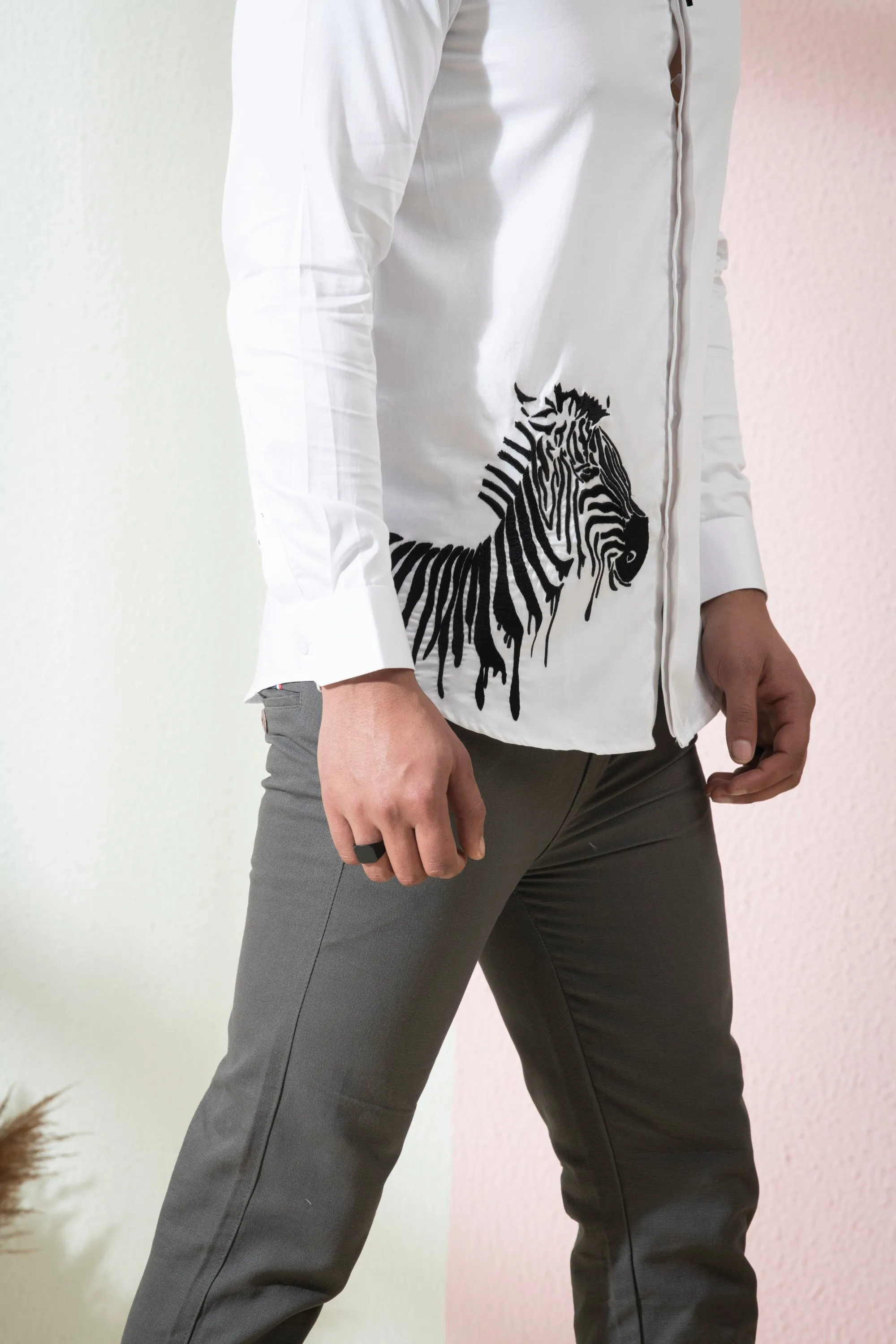 Men's White Color Stan Full Sleeves Shirt - Hilo Design