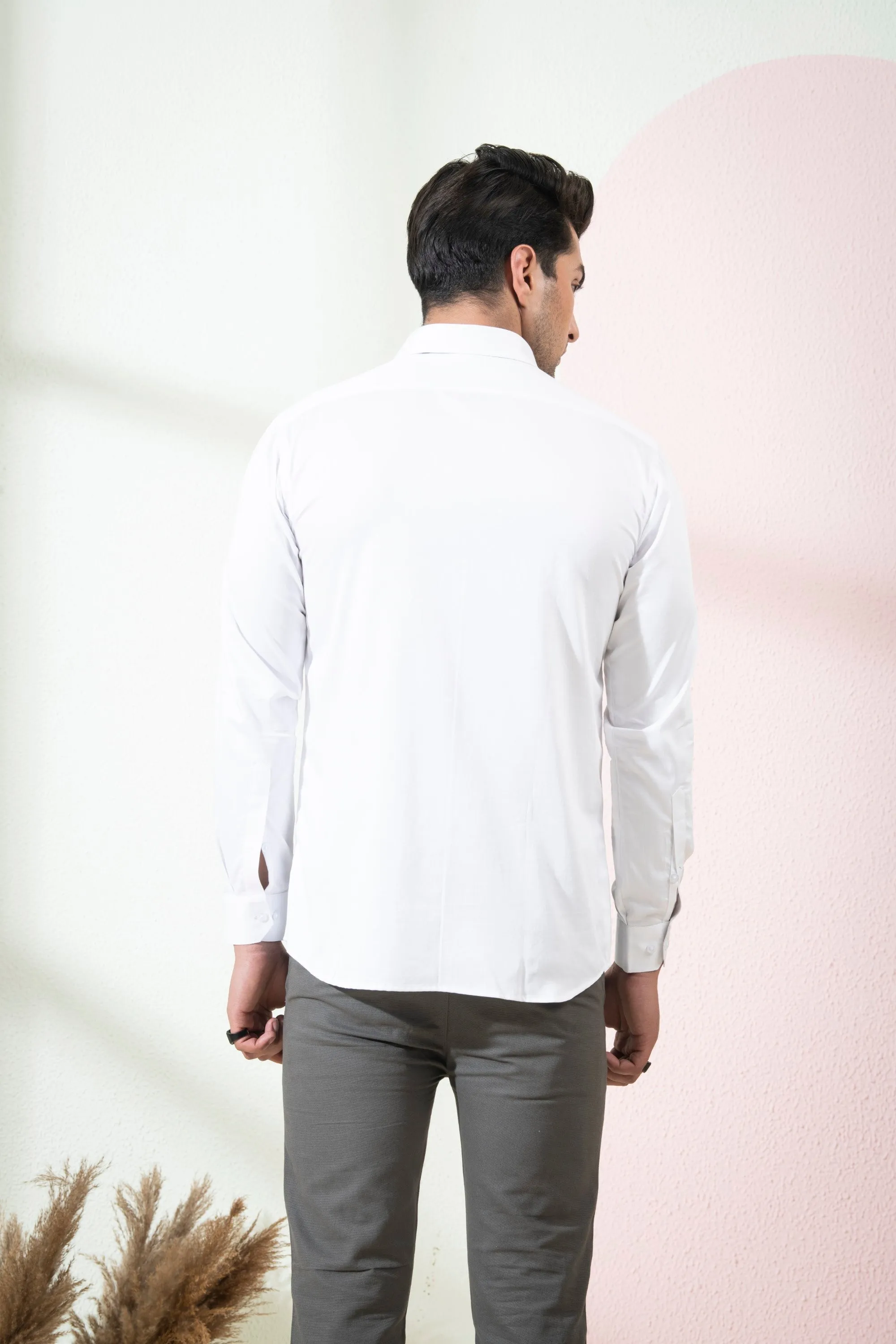 Men's White Color Stan Full Sleeves Shirt - Hilo Design