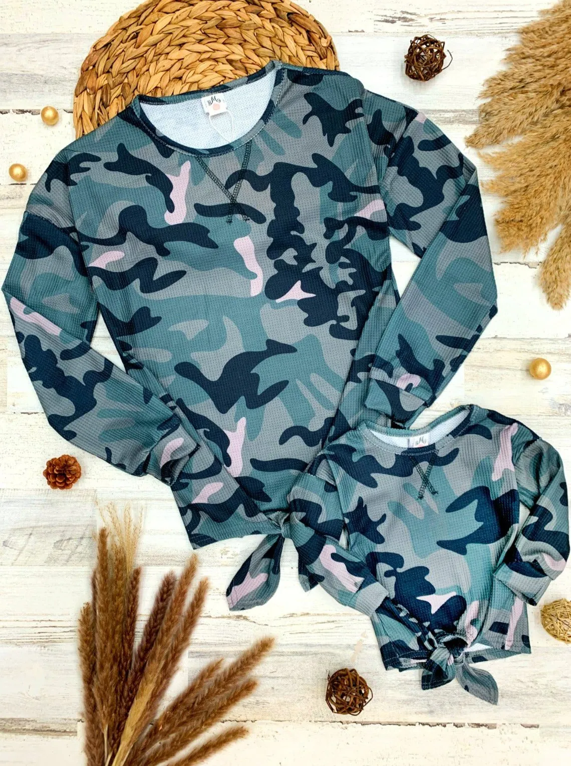 Mommy and Me In Command Camo Knot Hem Top