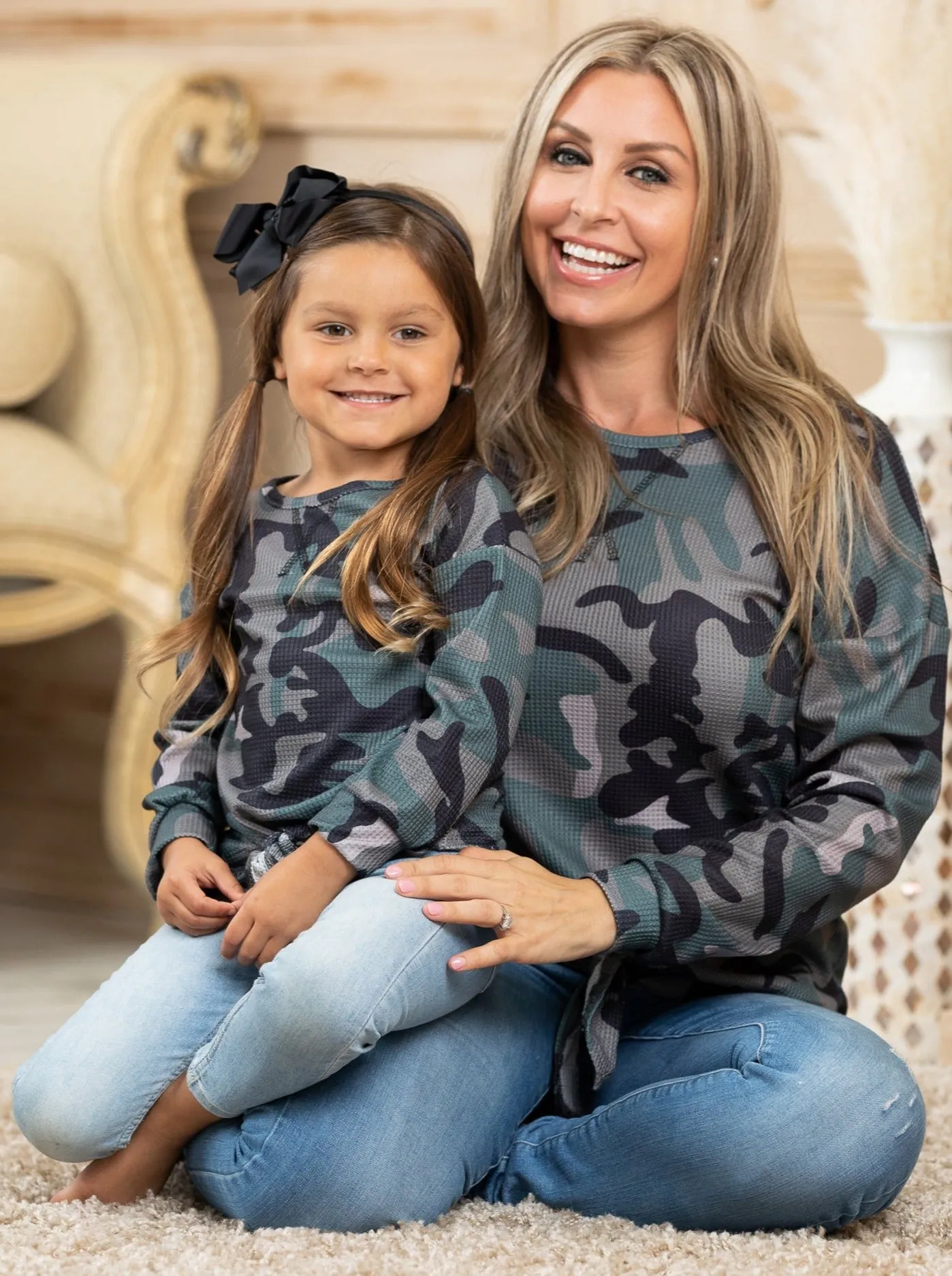 Mommy and Me In Command Camo Knot Hem Top