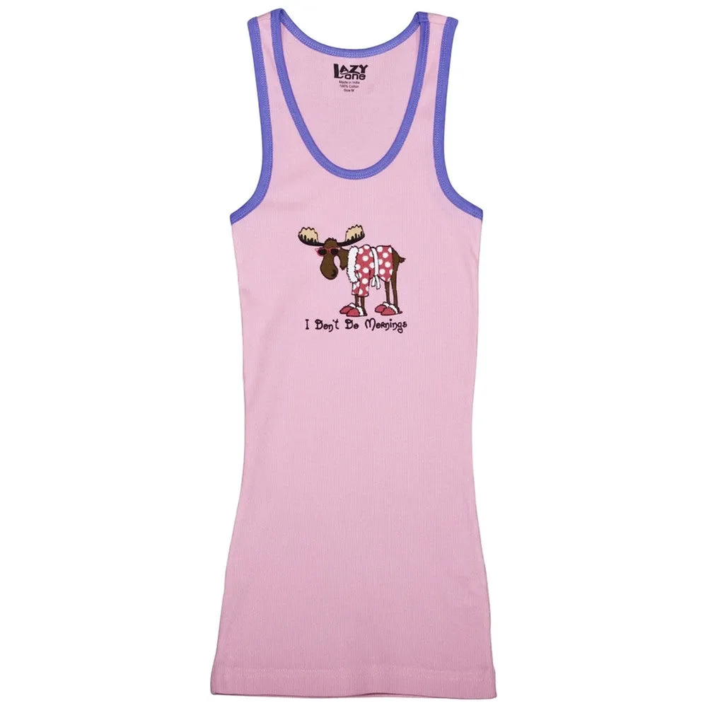 Moose Don't Do Mornings Juniors Tank Top