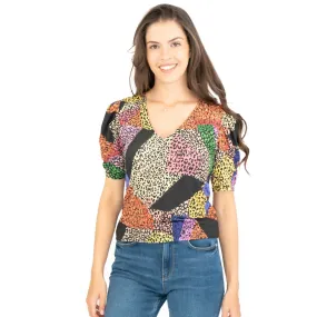 Oasis Short Sleeve V-Neck Summer Multi Colour Tops