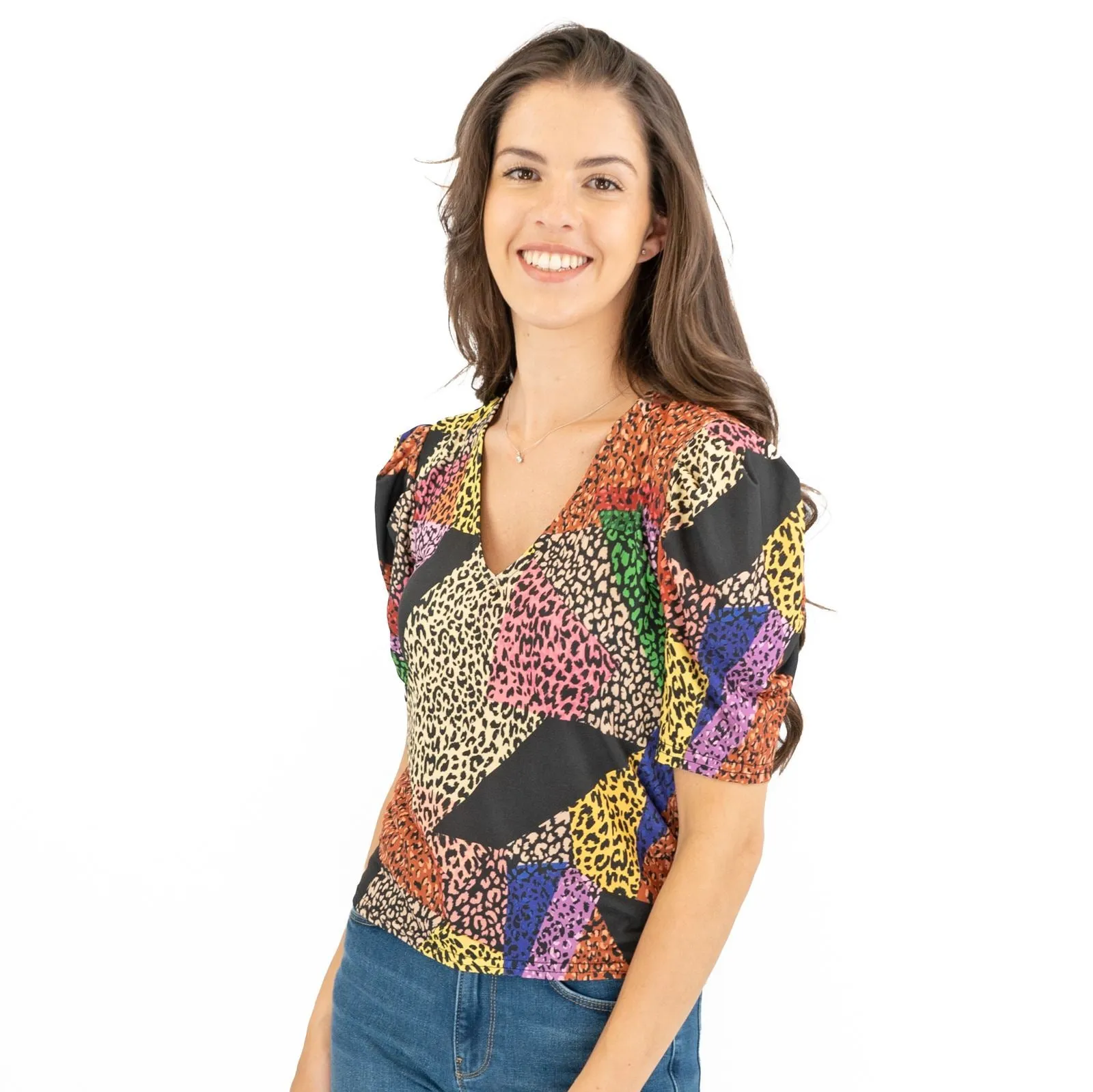 Oasis Short Sleeve V-Neck Summer Multi Colour Tops