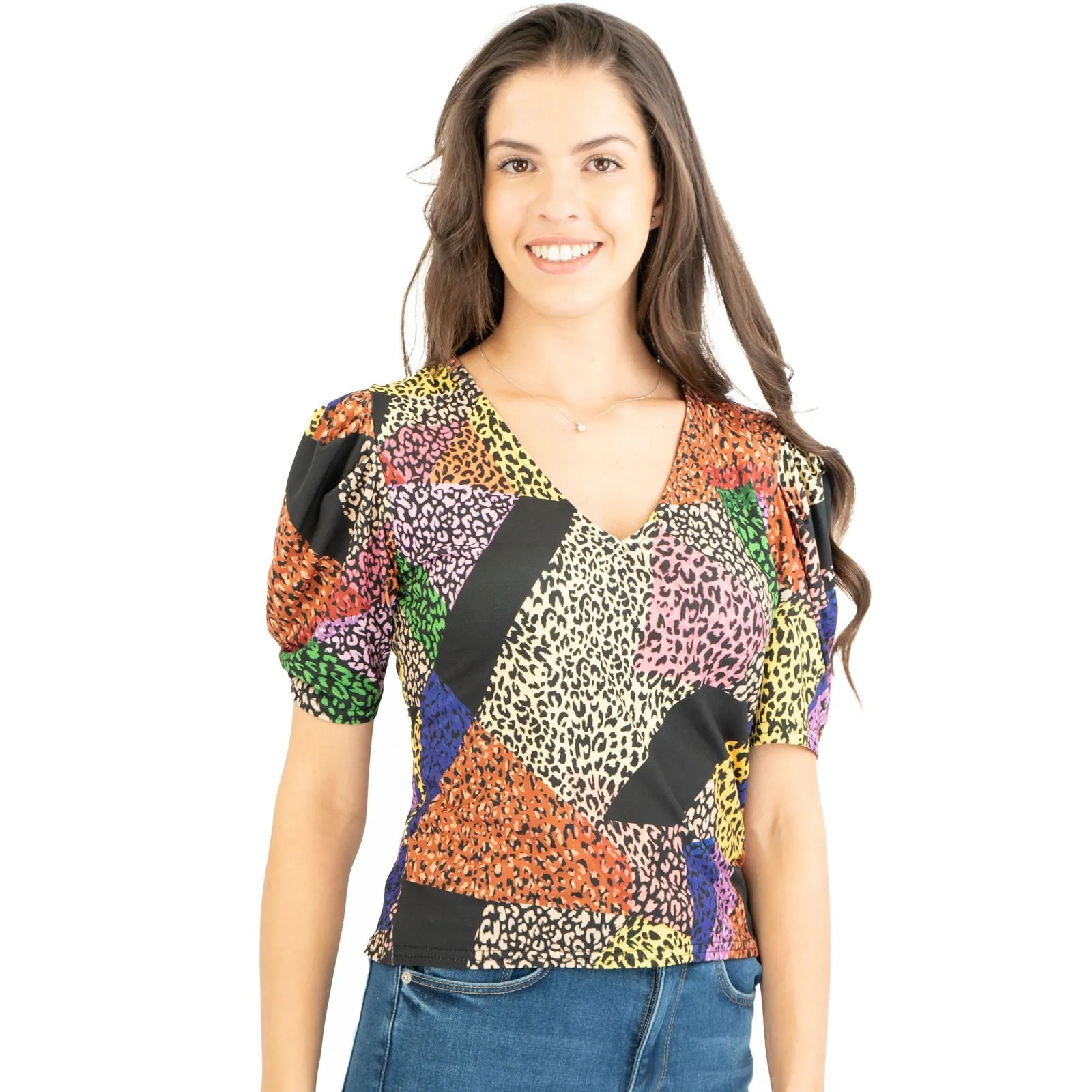 Oasis Short Sleeve V-Neck Summer Multi Colour Tops